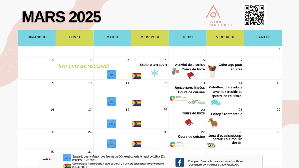 Calendrier mars 2025 